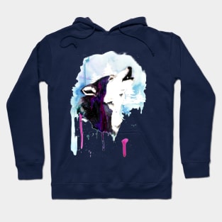 Paint Spatter Galaxy Wolf Hoodie